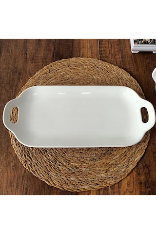 6'lı 38x16 Cm Kırık Beyaz Tavuk Dünyası Sunum Tabağı