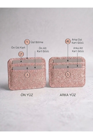 Satuna Simli 5 Bölmeli Kadın Kartlık Cüzdan Pembe