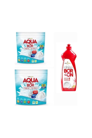 Aquabor Doğal Mineralli 2 Paket Bulaşık Makinesi Tableti 30 2 Kapsül+boron Bulaşık Elde Yıkama 1adet