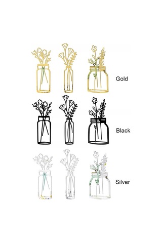 Duvar Çıkartmaları 3d Çiçek Vazosu Gümüş S Gümüş S Diğer