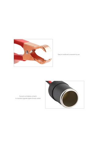 Xindoker Ara Aküsü Krokodil Klemden Çeviren Sigara Ateşleyici Ana Soket Kablosu - 12v-24v 10a, Araç Makinaları İçin Güç Bağlantısı