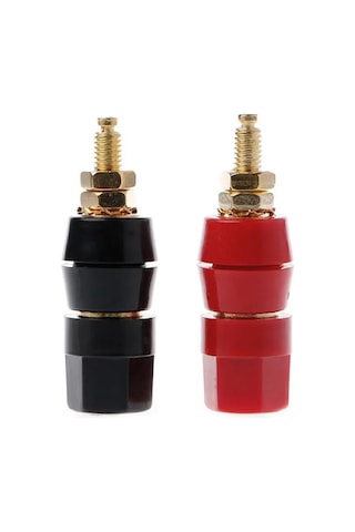 4mm Banana Soket Terminal Çifti Kırmızı Siyah Hexagon Konnektör
