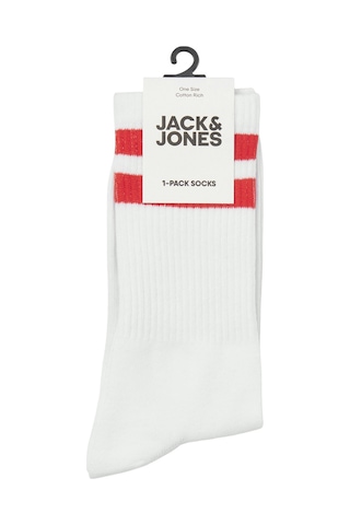 Jack & Jones Erkek Çorap 12250739 Beyaz-kırmızı Beyaz - Kırmızı