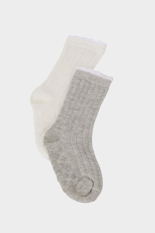 DeFacto Kız Bebek Kaydırmaz Taban 2'li Pamuklu Diz Altı Çorap E5022A5NSKR1 Çok Renkli