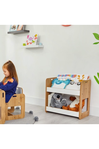 Minera Kumru Ahşapa 0-4 Yaş Çok Amaçlı Montessori Kitaplık Ahşap