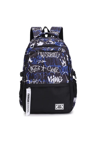 Graffiti Baskı Genç Erkek Okul Çantaları Yüksek Ortaokul Açık Vizon