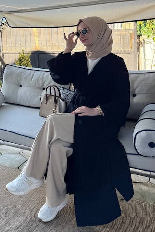Rabia Şamlı Nazenin Kot Tencel Kap Siyah Normal