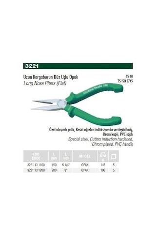 Elta 3221 Opak Seri Kargaburun 160 MM Düz Uçlu – 3221131160