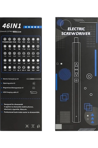 Honeybeeshop Mini Elektrikli Tornavida Seti 37v 46li Kablosuz Guclu Yeşil S2 Celik Manyetik Tamir Aleti