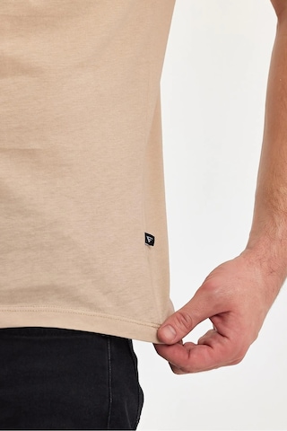 Erkek Compact Penye V Yaka T-shirt Oxford Tan