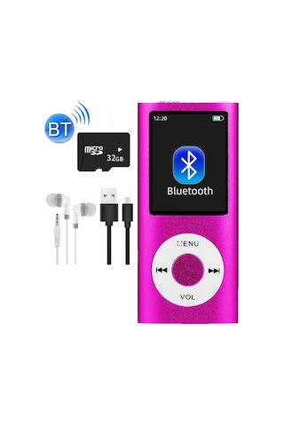 5007mp 32gb Tf Kart Metal Mp3 Player Renli Ekranlı Fm Radyolu Bluetoth Lu Hafıza Kartı Girişli Müzik Çalar 32gb