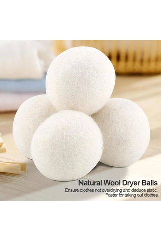 Yifomall 6 Adet 6cm Doğal Yün Kurutma Topları - Kimyasız Kumaş Yumuşatıcı, Yeniden Kullanılabilir, Kuruma Süresini Kısaltır