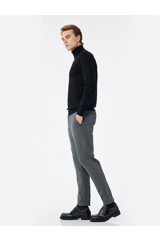 Koton Cep Detaylı Düğmeli Slim Fit Kumaş Pantolon Antrasit 6wam40005hk Antrasit