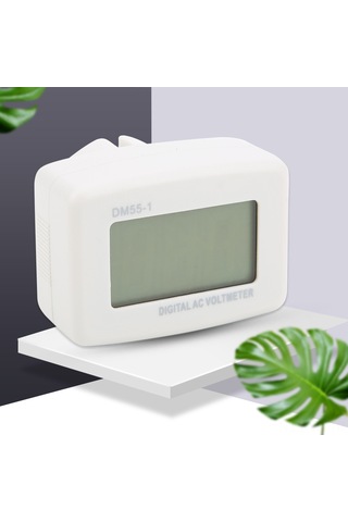 Vkemall Ev İçin Dm55-1-eu Avrupa Tipi Şarjlı Dijital Ac Voltmetre, 110-300v Aralığında, 1.5% Doğruluk, Düşük Tüketim, Cihaz Koruma Fonksiyonu
