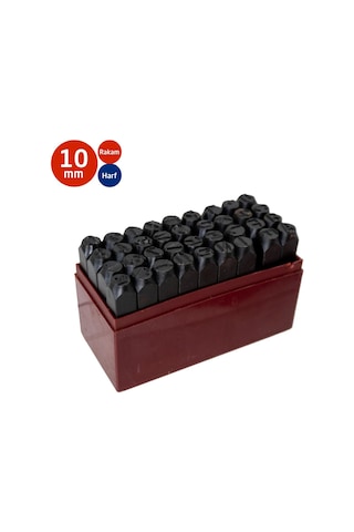 Partner Pt03046 Çelik Harf Rakam Zımba Takımı 10 Mm 36 Parça