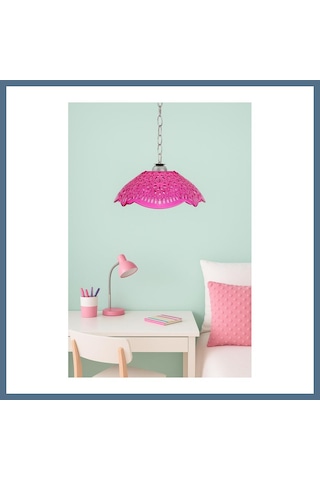 Buradabulabilirsin Pembe Akrilik Avize Modern Dekoratif Aydınlatma 35x35x12 Cm Bbz