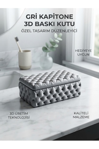 Kapitone Kutu Ve Özel Tasarım Düzenleyici Gümüş
