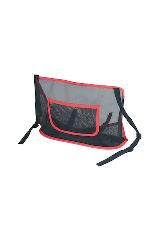 Wezone Araba Koltuk Arası Mesh Depolama Çantası - Katlanabilir, Kırmızı/siyah Kenar Seçenekli 41x26x11.5cm