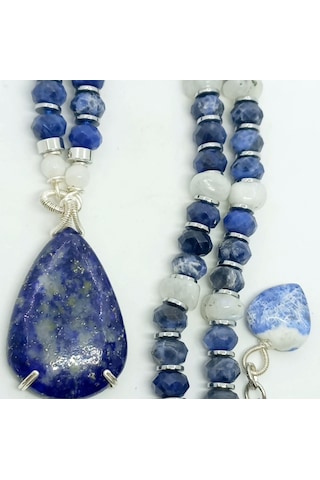 1609 Lapis Lazuli El Yapımı Kolye Altın