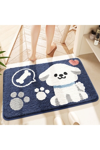Yifomall Köpek Figürlü Banyo Paspası - Yüksek Su Emici, Kayma Engellli, Hızlı Kuruyan, Ev Dekoru İçin Kartoon Desenli Halı Diğer