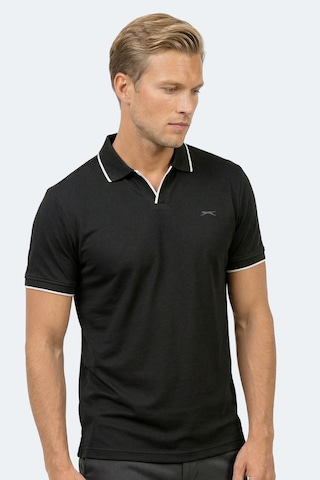 Slazenger Zıther Erkek Polo Yaka Siyah Tişört