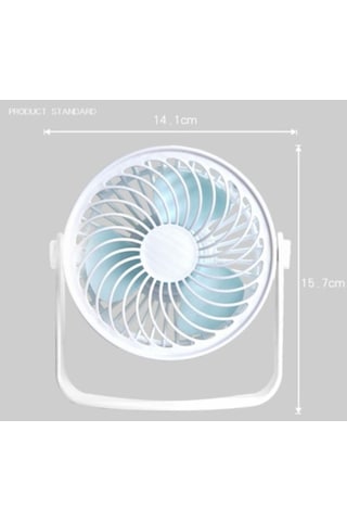 Güçlü Rüzgar Sessiz Usb Masa Masası Sessiz 2 Hız Ayarlanabilir 360 Derece Dönebilen Mini Kişisel Fan Ev Ofis Ah7ysr Beyaz