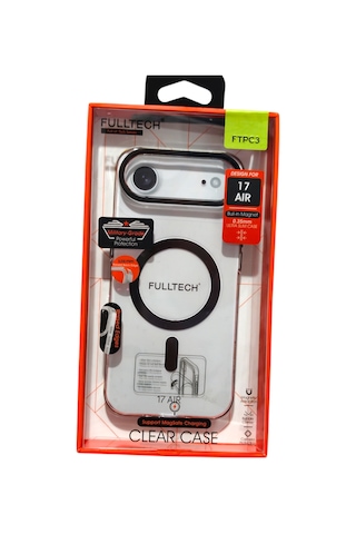 Apple iPhone 17 Air Uyumlu Ftpc3 Magsafe Şarjlı Şeffaf Kılıf - Siyah