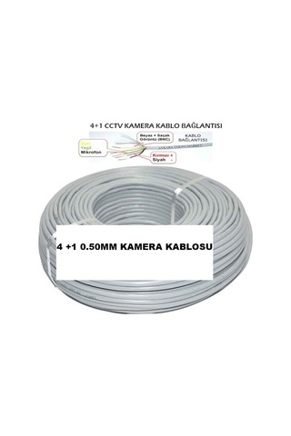 Kadraj Cctv Kablo 4+1 2x0,50 Mm² 100 Mt - Güvenlik Kamerası İçin