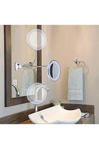 Valkyrie 10x Zoom Büyüteç Led Işıklı Esnek Makyaj Aynası