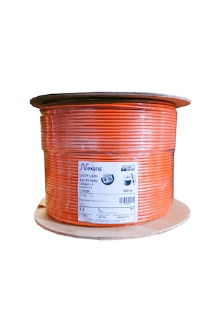 Nexans Nex1611tf5, Turuncu, Cat6, 500m, 23awg 0,58mm , Utp, %100 Bakır, Lszh Halogen Free, Makara, Kablo Diğer