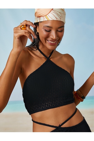 Koton Halter Yaka Bikini Üstü Siyah 2sak90014bk 2SAK90014BK999