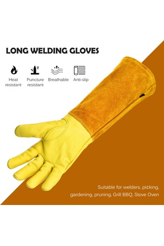 Yaleker Bahçe Çalışmaları İçin Deri Eldiven, Taban Kaymazlı, Uzun Kollü, Kahverengi, S Beden - Bahçe Bakımı Ve Çiçek Aşısı İçin Dayanıklı Eldivenler