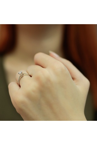 Lova E Renk 0,19 Karat Pırlanta Tektaş Yüzük - 1030089