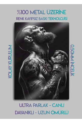 Metal Levha Üzerine, Conor Mcgregor Ufc - Parlak Metal Baskı Tablo