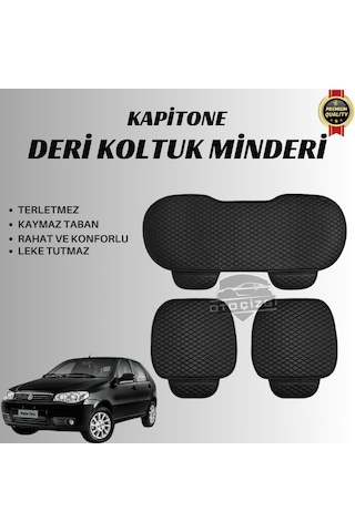 Fiat Palio Uyumlu Deri Kapitone Koltuk Minderi Koruma Kılıfı 3 Lü Set