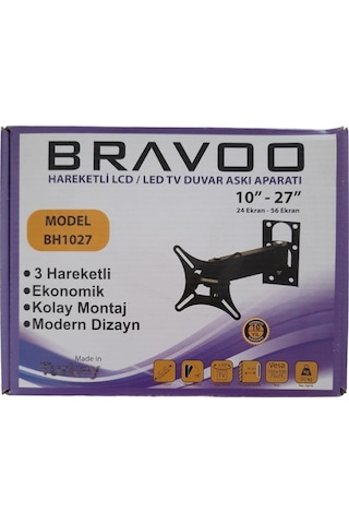 Bravoo Hareketli Lcd Led Tv Duvar Askı Aparatı10" 27" 24-56 Ekran