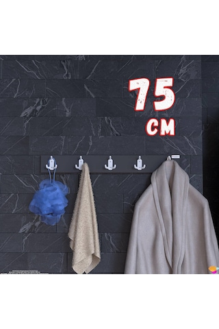 Modilayn Arı 9 Kancalı Banyo Askısı 3' Lü Set 36,4 X 9,6cm Şık Tasarım Ekstra Düzen Ve Yer Tasarrufu Antrasit