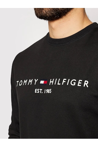Tommy Hilfiger Sıfır Yaka Sweatshirt Siyah