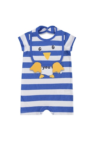 Civil Baby Sea You Later Baskılı 3-12 Ay Tulum - Mavi Saks Mavisi