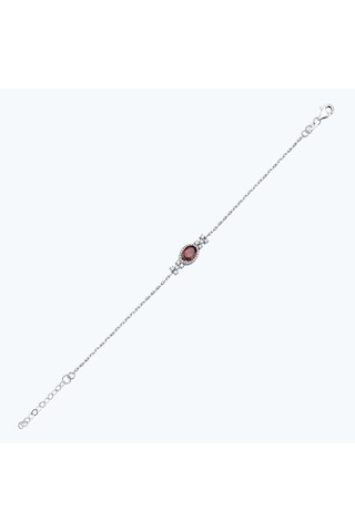 Altınbaş Pırlanta Rhodolite Taşlı Oval Bileklik Erm1020rdl-14k Beyaz