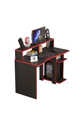 Oyuncu Masası Gamer Model Çalışma Masası Siyah-kırmızı Model Ada Model