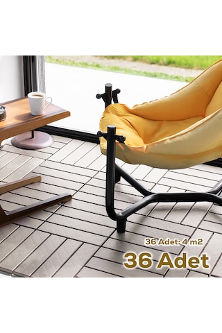 Porsima 1177 36lı Bahçe Balkon Teras Zemin Döşemesi Karosu Latte