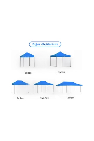 Reyo Premium Serisi Altıgen Profil Yeşil 3x3 Katlanır Makaslı Çardak Yeşil