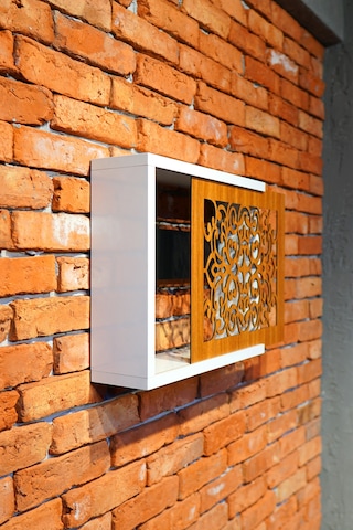 Modem Saklama Kutusu Sürgülü Yana Açılır 35 X 40 Motifli Ceviz