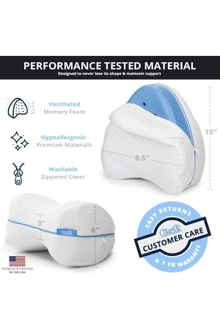 WhiteBlanco Ortopedik Bacak Arası Yan Yatış Yastığı Ergonomik Uyku Minderi Beyaz