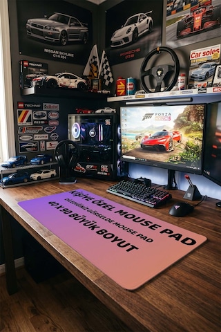 Kişiye Özel 40x90 Mouse Pad Fotoğraf Baskılı Xxl Oyuncu Klavye Mousepad Kaymaz Masa Pedi Beyaz