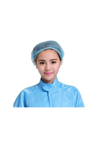Trendooze Toz Toz Tek Şapkası Saç Mavi Kullanımlık Geçirmez Filesi Anti Hg