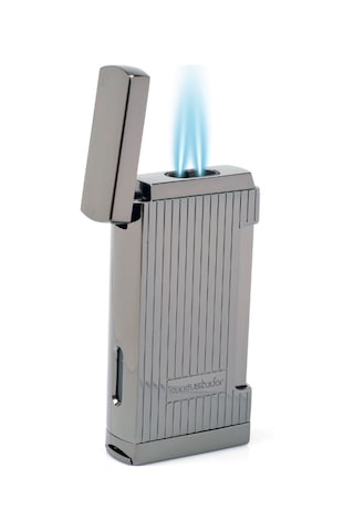 Conquistador Çift Torch Pürmüz Gunmetal Delicili Metal Puro Çakmağı Cnq-037
