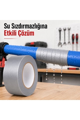 Sanplaza Gri Tamir ve İzolasyon Bandı 48mm 10mt Suya Dayanıklı Duct Tape Sırdırmazlık Bandı 6 Adet