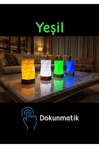 Dekoratif Masa Lambası Dokunmatik Gece Lambası Yeşil